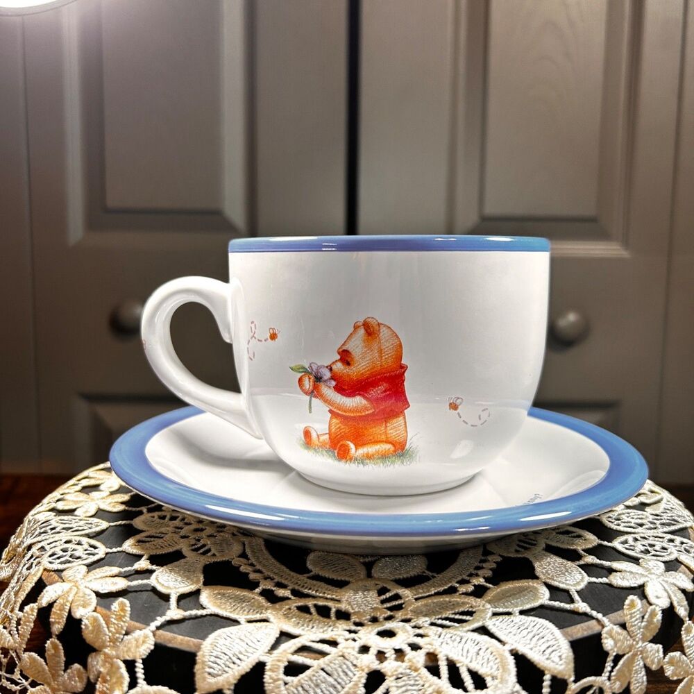 Vintage DISNEY's WINNIE THE POOH Large Coffee Cup & Saucer Set New